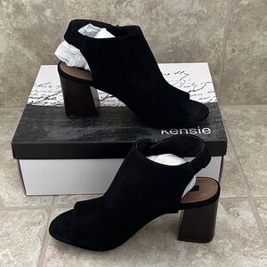 NWT- Kensie- Suede open toe bootie-NEVER WORN!!!